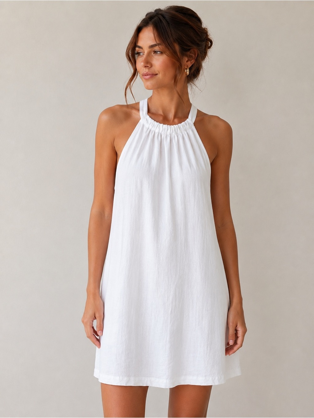 GAP White Halter Neck Dress Size 14